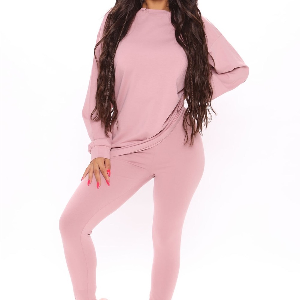 Womens Blush Pink Leggings Set